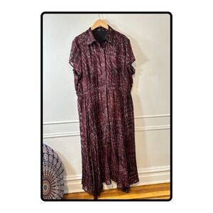 RELIGION London Maroon Dress With Button Up Front In Size 24